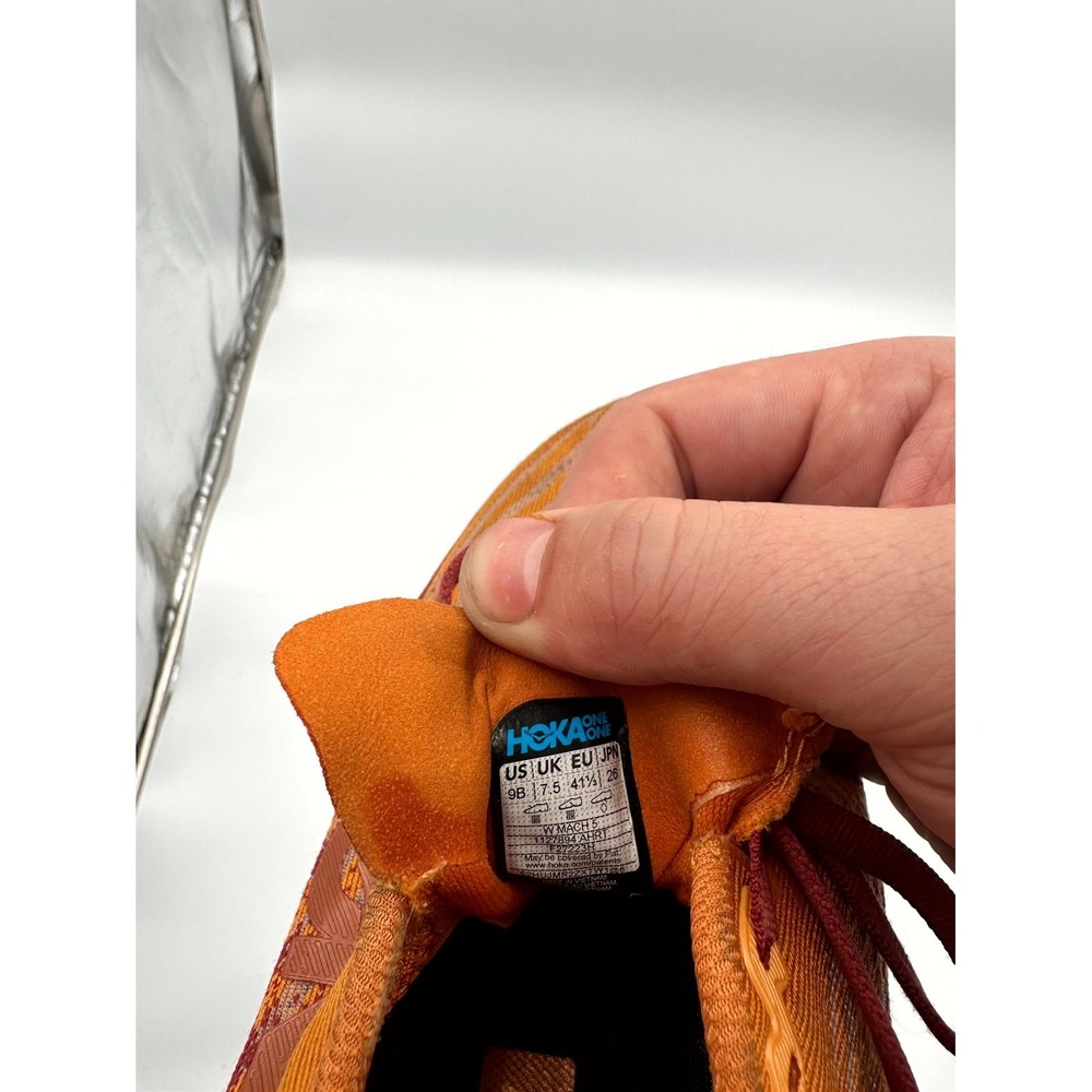 Hoka One One Mach 5 1127894-AHRT Womens US 9B Running Shoes Orange‎ Red Sneakers - Picture 3 of 6